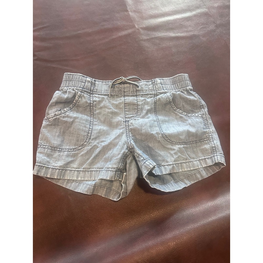 Old Navy Girls Light Wash Chambray Cotton Elastic Waist Shorts Size L 10-12